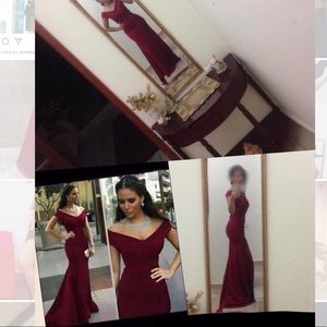 A beautiful long red dress